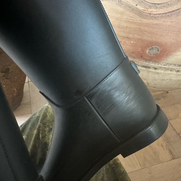 BURBERRY Black Rubber Rain Boots EU 38 - Picture 6 of 8